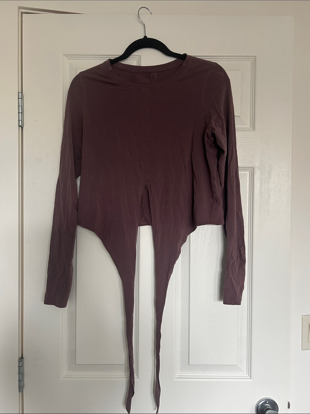lululemon athletica Long-Sleeve Tie-Front Crop Top in Mauve